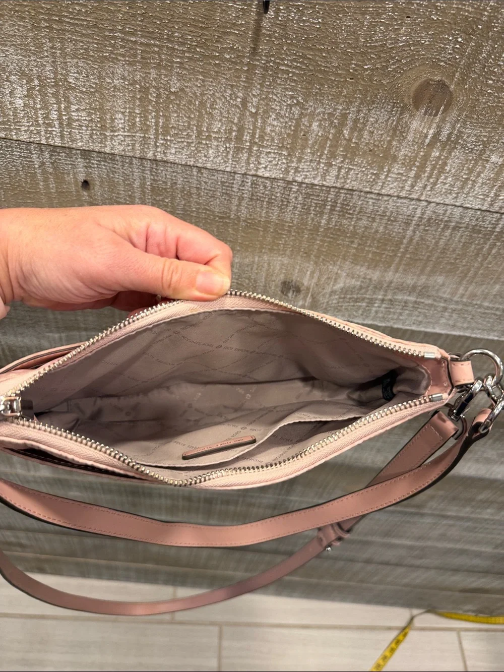Michael Kors Blush Pink MK Monogram Shoulder Bag